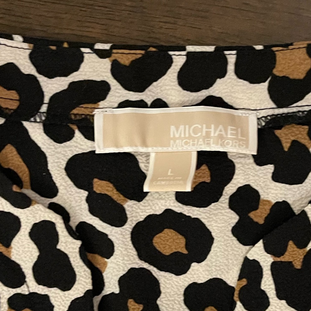 Michael Kors Leopard Print V Neck Lightweight Blo… - image 5